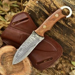 Nouveau couteau de poche EDC 2026, fait main, forgé à la main en acier Damas, pointe clip, lame pleine, manche en bois de rose, qualité industrielle - Product Image 4