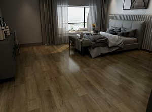 Revêtement de sol en vinyle de luxe SPC moderne, système de verrouillage double Valinge 2G, rainuré, brossé, résistant à l'eau, design pour salon - Product Image 6