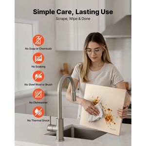 Grande Pietra per Pizza Rettangolare in Cordierite 16 X 14 X 0.6 Pollici, Resistente al Calore fino a 1450 Fahrenheit, con Raschietto per Pietra Refrattaria - Product Image 5