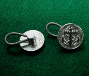 DK-348BB Prolongateur de bouton de pantalon 19 mm |   Bouton rond en métal avec logo ancre en relief, sans nickel, style classique - Product Image 3