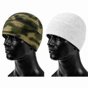 Gorro de Punto Tipo Waffle Personalizado para Hombre y Mujer, Gorro de Calavera con Diseño de Camuflaje Blanco, Elástico, Cálido, con Logotipo OEM, para Uso Casual al Aire Libre - Product Image 1