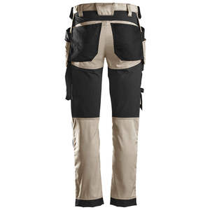 Pantalon de travail pour homme beige et noir avec plusieurs poches, résistant à l'abrasion, style cargo, type uniforme - Product Image 2