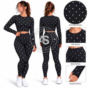 Custom All Over Printed Yoga Set for Women High Waist Sports <b>Leggings</b> and Breathable Fitness Workout Activewear Two Piece Set - Product Image 6