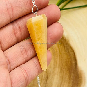 Vente de pendule de radiesthésie en pierre naturelle Agate, pierre de lune arc-en-ciel polie Reiki Chakra - Product Image 4