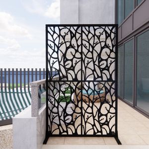 Biombo Decorativo Metálico Independiente de 3.8 Pies de Ancho x 6 Pies de Alto para Interiores/Exteriores, para Patio, Balcón, Divisores de Espacios Interiores - Product Image 1