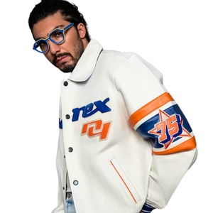Wholesale 1 MOQ Genuine <b>Leather</b> New York USA Avirex-Style Varsity Bomber <b>Jacket</b> | Premium Streetwear Outerwear High-Volume Urban - Product Image 5