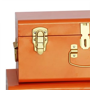 Orange Metal Storage Trunk <b>Box</b> Rectangular Shape Ideal for <b>Clothes</b> And Garment Storage Blanket And Bedding Storage From India - Product Image 5