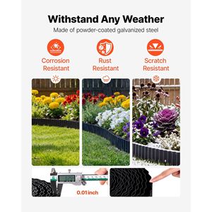 Bordatura Paesaggistica in Acciaio Zincato 40 ft x 6 in, Strisce Metalliche Pieghevoli Facili da Installare per Paesaggistica e Decking - Product Image 2