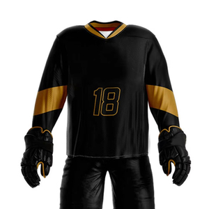 Fabrication sur mesure, uniforme de hockey sur glace très vendu avec logo personnalisé imprimé, 100% polyester, service OEM - Product Image 2