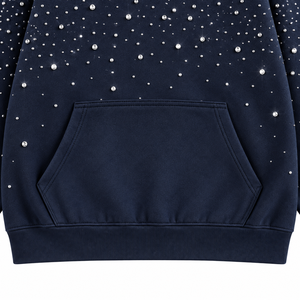 Sudadera con Capucha Personalizada Ecológica de Forro Polar con Logotipo Frontal de Pedrería para Mujer, Chaqueta con Capucha y Bolsillos, Estilo Casual - Product Image 5