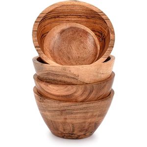Tazón de Madera de Acacia Ecológico al por Mayor, Juego de Vajilla de Madera Sostenible Minimalista, Tazón Profundo de Madera Natural de Grado Alimenticio en Varios Tamaños - Product Image 3