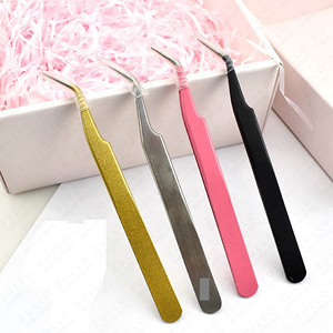 Premium 5 Piece Eyelash Tweezers Set Pointed Tip Isolation <b>Tools</b> with Custom Color Logo for Lash Extensions - Product Image 4