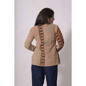 Chaqueta vintage de algodón kantha para mujer, abrigo de diseñador. - Product Image 5