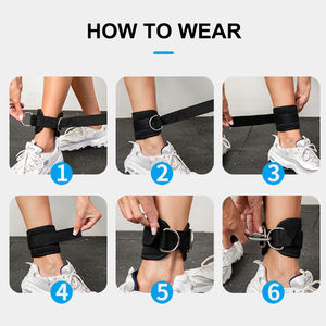 Correas de Tobillo para Levantamiento de Pesas, Personalizables con Logotipo, Ajustables, Transpirables, Antideslizantes, de Alta Calidad, en Spandex y Nailon, Unisex - Product Image 4