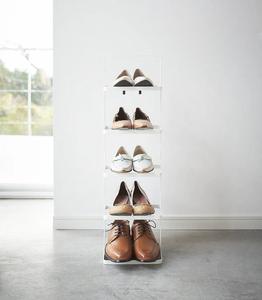 Minimalist White <b>Shoe</b> Rack Multi Tier <b>Vertical</b> <b>Storage</b> Organizer Space Saving Design Strong Stable Frame Elegant Home Display - Product Image 2