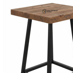 Luxury White Wooden <b>Stool</b> & Black Metal Legs Industrial Storage <b>Stool</b> for <b>Bedroom</b> Living Room Entry & Warehouse Use - Product Image 5