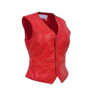 Chaleco de cuero genuino para mujer, a prueba de viento, estilo urbano, para motociclistas. - Product Image 2