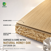 Panneau OSB mélaminé en chêne miel naturel Jinbase 18 mm, 1220x2440 mm, E0, panneau de fibres orientées, pour armoire, meubles, placard, CARB P2