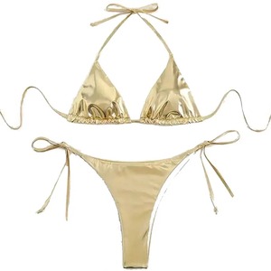 Conjunto de Bikini para Mujer al por Mayor, Último Diseño, Etiqueta Privada Personalizada, Conjunto de Bikini Ligero en Color Sólido - Product Image 5