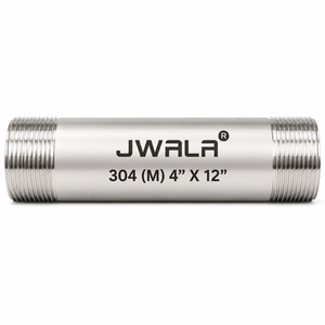 Raccord de tuyauterie industriel en acier inoxydable 304 sans soudure, diamètre 4 pouces, longueur 12 pouces, filetage mâle - Product Image 2