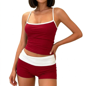 Conjunto de Verano para Mujer: Top sin Mangas con Cuello en V y Shorts de Cintura Alta de Color Liso, Personalizable, Precio Mayorista de Fábrica - Product Image 6