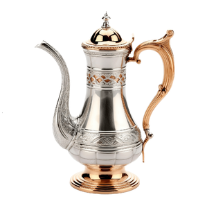 Antique brass <b>Arabic</b> Dallah pot displaying intricate vintage patterns and rustic charm. Available at wholesale price. - Product Image 2