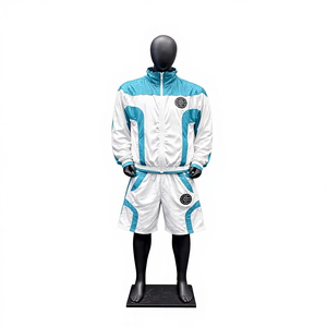 Custom Embroidered Men's Autumn Two-Piece Tracksuit Set with Windbreaker and Shorts 100% Polyester Quick Dry Casual Streetwear - Product Image 1