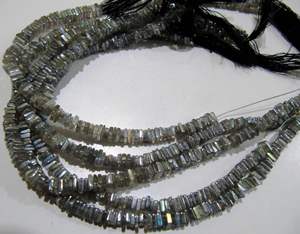 Perles carrées Heishi en labradorite naturelle, 4 mm, fil de perles de pierres précieuses, 8 pouces de long - Product Image 6