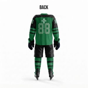 Conjunto de Uniforme de Hockey sobre Hielo de Alta Calidad con Impresión por Transferencia de Calor, Cuello en V, Material 100% Poliéster Transpirable para Hombre - Product Image 3