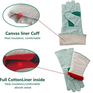 Gants de sécurité en cuir de vachette de qualité supérieure, résistants à la chaleur, robustes, pour la lutte contre les incendies, les travaux de construction - Product Image 5