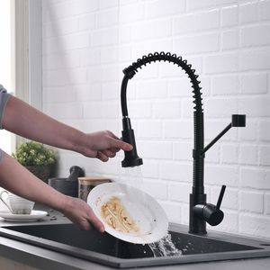 Rubinetto da cucina monocomando in acciaio inossidabile nichel spazzolato con doccetta estraibile per la tua cucina - Product Image 2