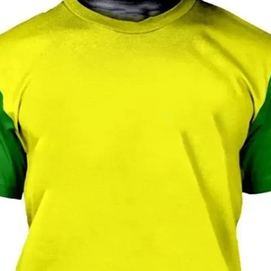 T-shirt personnalisé pour femme avec logo frontal, col contrastant vert-jaune, en coton respirant, lettres grecques personnalisées, vente en gros - Product Image 3