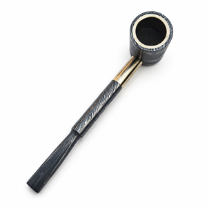 Jexmoo Pipa de Fumar Recta Reutilizable de Acero de Damasco de Lujo Hecha a Mano con Funda de Cuero, Regalo para Papá, Esposo, Novio - Product Image 3