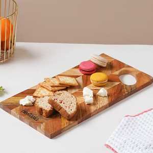 Plateau alimentaire rectangulaire en bois au design antique, idéal pour restaurant occidental, mariage, assiettes décoratives, plateau de service en bois fait main - Product Image 1