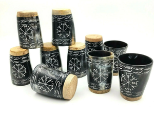 Juego de 5 Vasos de Chupito Hechos a Mano por Crescent International, Diseño Europeo, para Vino, Decoración para el Hogar, 51-100 ml - Product Image 5