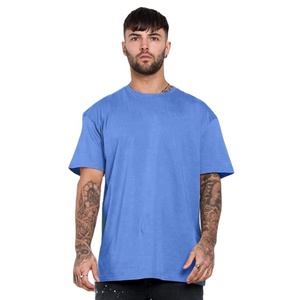Nouvelle tendance pour hommes T-shirt oversize en coton à épaules tombantes T-shirt blanc épais et uni pour vêtements de rue pour hommes - Product Image 1