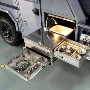 Caravane de voyage légère 4x4 pour 2 personnes, camping-car, maison mobile avec cuisine et espace de couchage, pour usage touristique - Product Image 3