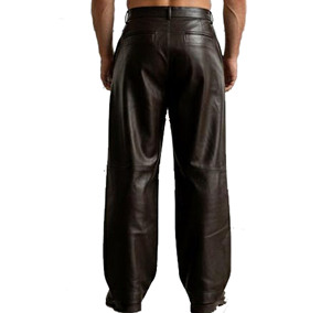 Pantalon décontracté léger pour homme en cuir véritable, coupe-vent, tendance, avec poches - Product Image 3