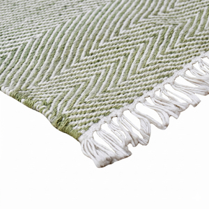 พรม DECORDEC สีเทาเซจ ลายก้างปลา ทอแบบแบน เป็นมิตรกับสิ่งแวดล้อม กันลื่น ทันสมัย ทำด้วยมือ ลายเส้นเฉียงละเอียด พร้อมชายครุย สำหรับห้องนั่งเล่น - Product Image 5