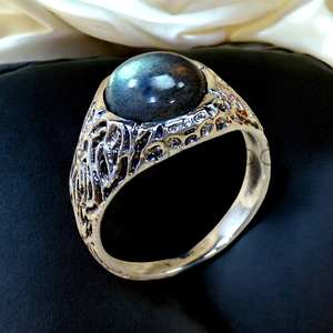 Bague en argent sterling 925 avec labradorite naturelle, faite à la main, prix de gros, bagues et bijoux en argent - Product Image 1