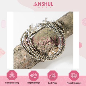 Exclusiva Pulsera de Tobillo de Cristal de Pirita Facetada de Grado AAA, Elástica, de 3 mm, Longitud Ajustable, Unisex, para Compromiso - Product Image 6