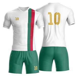 Ensemble de maillots et shorts de football personnalisés par sublimation, gris et noir, pour hommes adultes, respirant, en polyester, service OEM - Product Image 5