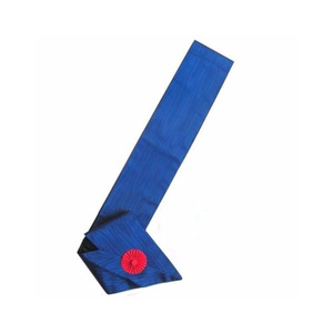 Écharpe bleue moirée avec écusson rouge à broche, en tissu tissé personnalisé, style classique, pour promotion, 12e degré écossais - Product Image 1