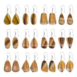 Pendientes de Moda Clásicos y Modernos con Dijes de Ojo de Tigre, Joyería de Lujo para Mujer, Regalo Elegante para Fiestas, Venta al por Mayor - Product Image 1