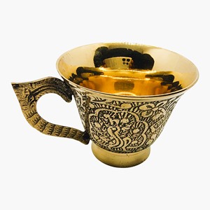 Juego de Taza y Platillo de Café Grabados en Latón de YUVA EXPORTS, Diseño Clásico, Portátil - Product Image 2