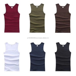 Débardeur côtelé pour homme en coton, débardeurs de sport respirants, blanc, débardeur de sport pour homme - Product Image 3