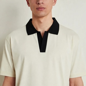 Polo respirant pour homme en tissu léger mélangé coton, coupe décontractée confortable, idéal pour le bureau, le golf et les voyages. - Product Image 3