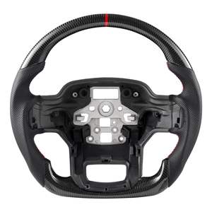 Volante in Fibra di Carbonio e Pelle a Forma di D con Fondo Piatto per F150 2021-2024, Codice D0100X3K7Z2, Cuciture Precise e Texture Antiscivolo - Product Image 1