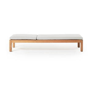 Chaise longue de jardin moderne en teck massif, réglable, avec coussin, mobilier de luxe pour piscine et jardin - Product Image 3