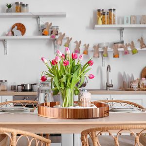 Plateau élégant en bois d'acacia poli, écologique, de luxe, avec poignée, motif boisé, compatible lave-vaisselle, pour hôtels, restaurants, traiteurs et services alimentaires - Product Image 4
